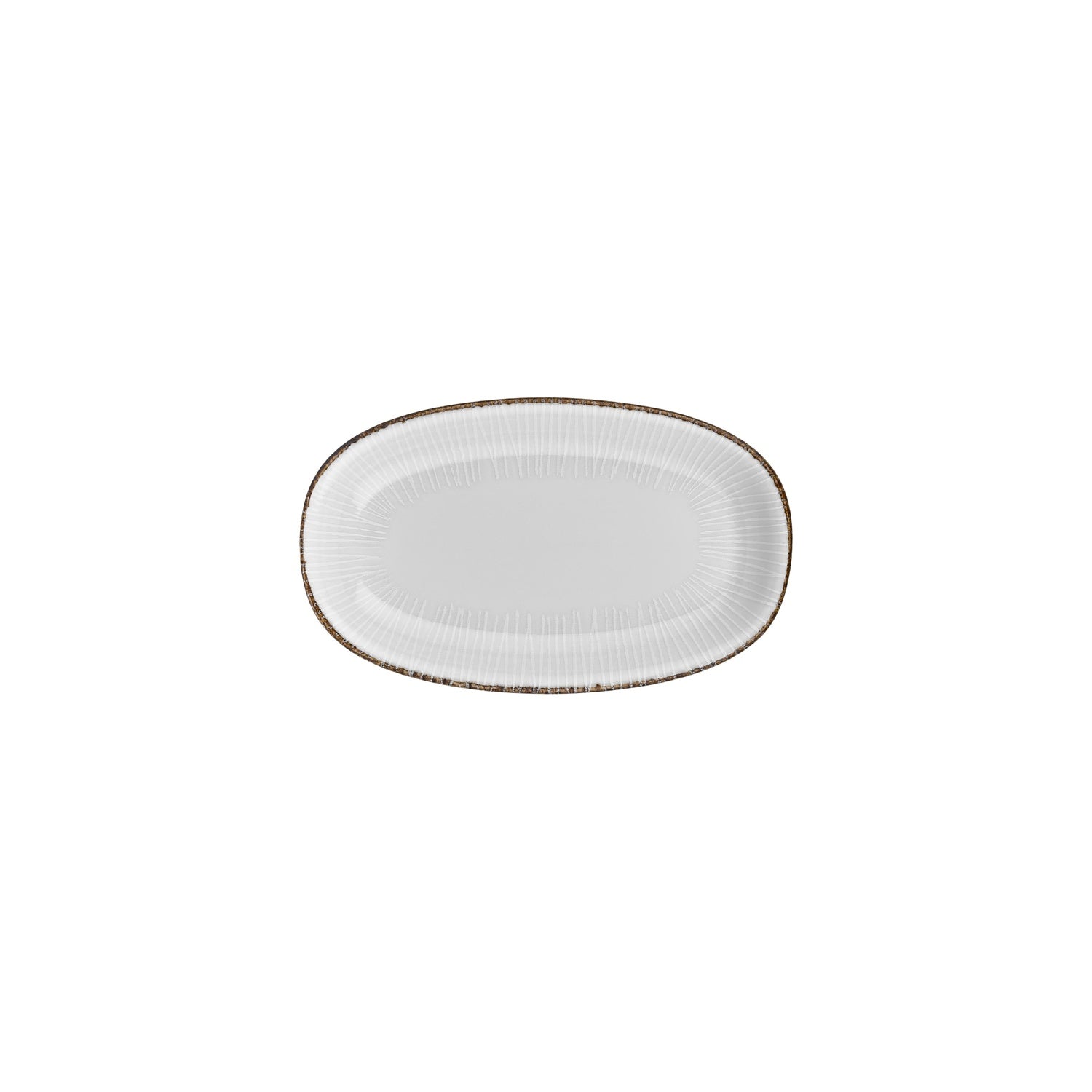 Grace 9.5" x 5.75" x h:1" Oval Brown Vitrified Platter (1 each)