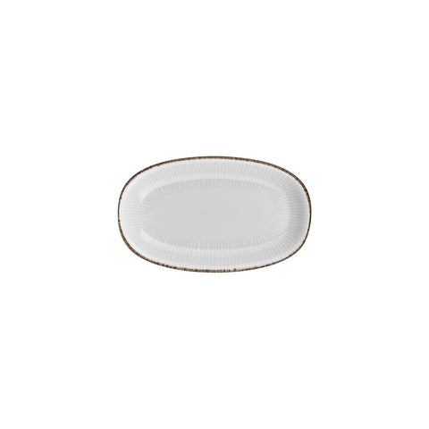 Grace 9.5" x 5.75" x h:1" Oval Brown Vitrified Platter (1 each)