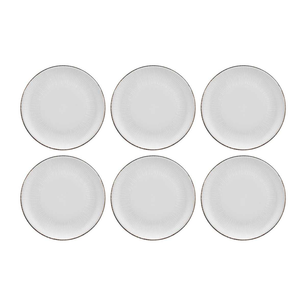 Grace dia.11.75" Round Brown Vitrified Plate (Set of 6)