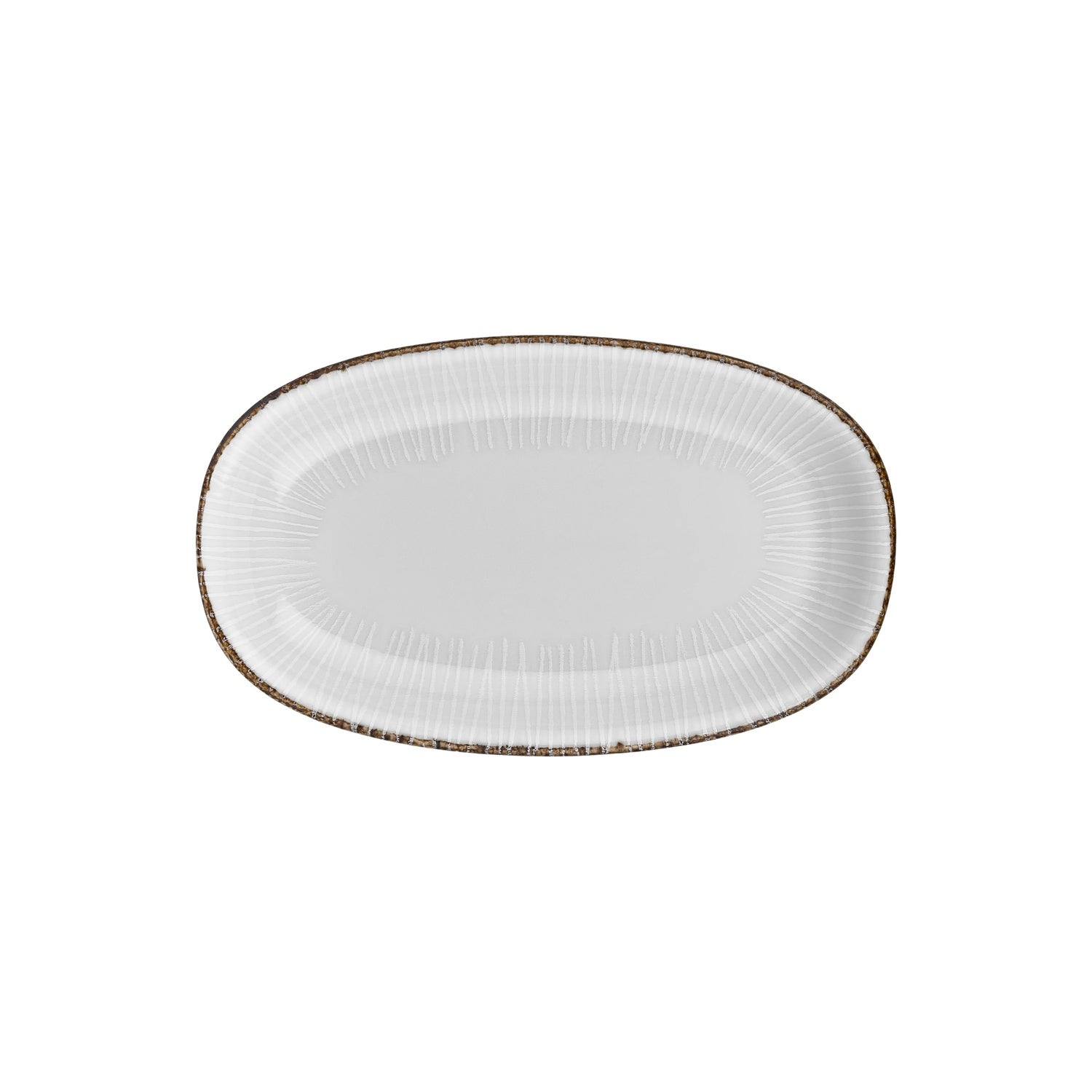 Grace 13.5" x 8" x h:1.5" Oval Brown Vitrified Platter (1 each)