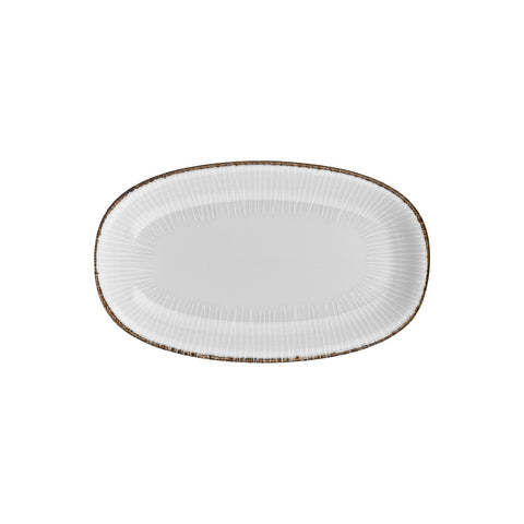 Grace 13.5" x 8" x h:1.5" Oval Brown Vitrified Platter (1 each)