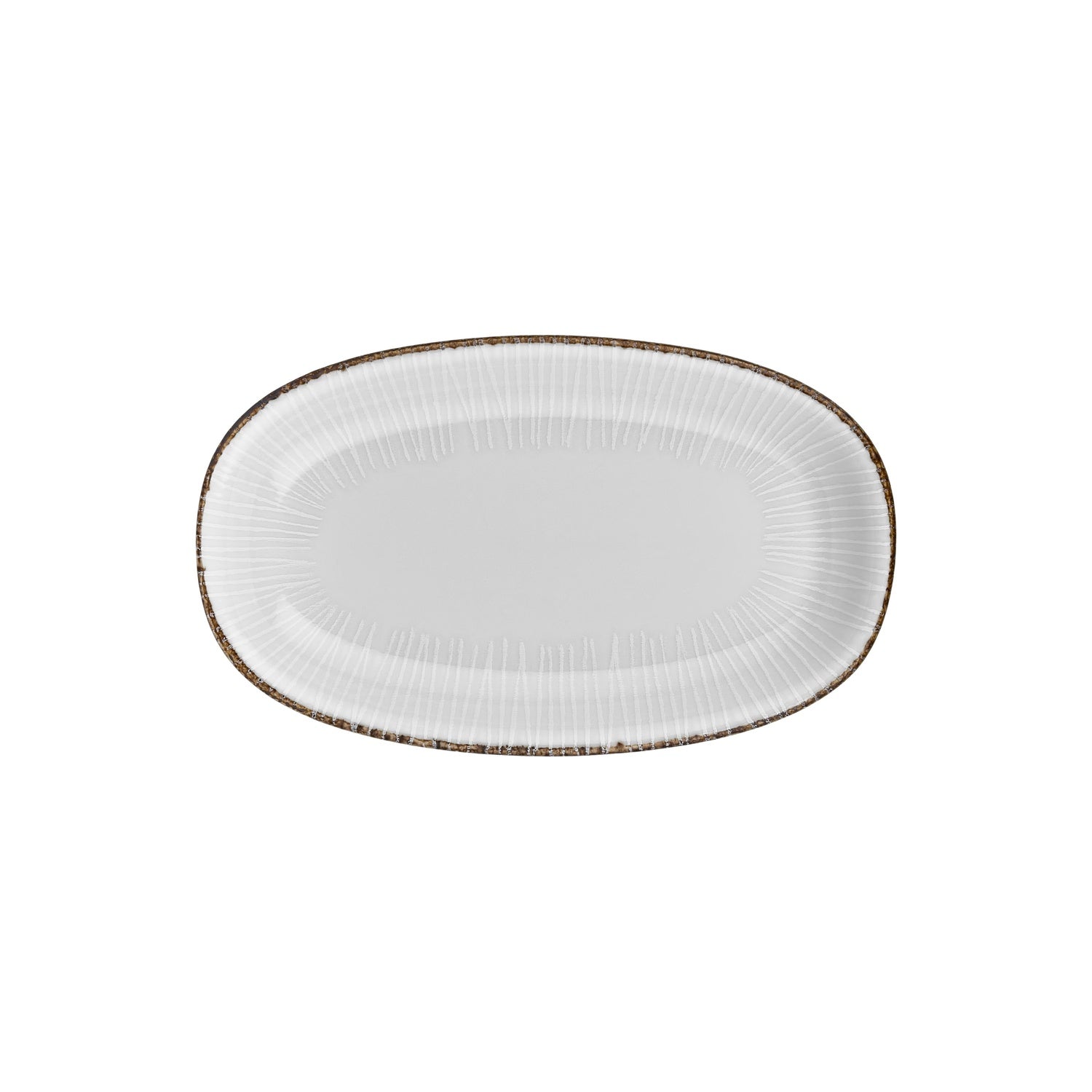 Grace 13.5" x 8" x h:1.5" Oval Brown Vitrified Platter (1 each)