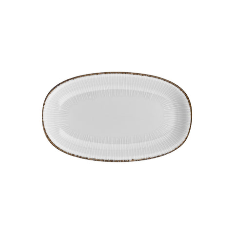 Grace 13.5" x 8" x h:1.5" Oval Brown Vitrified Platter (1 each)