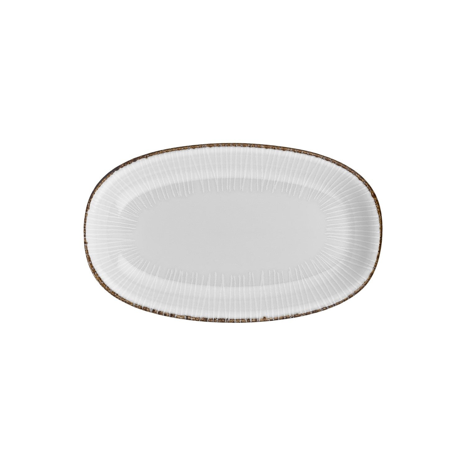 Grace 13.5" x 8" x h:1.5" Oval Brown Vitrified Platter (1 each)