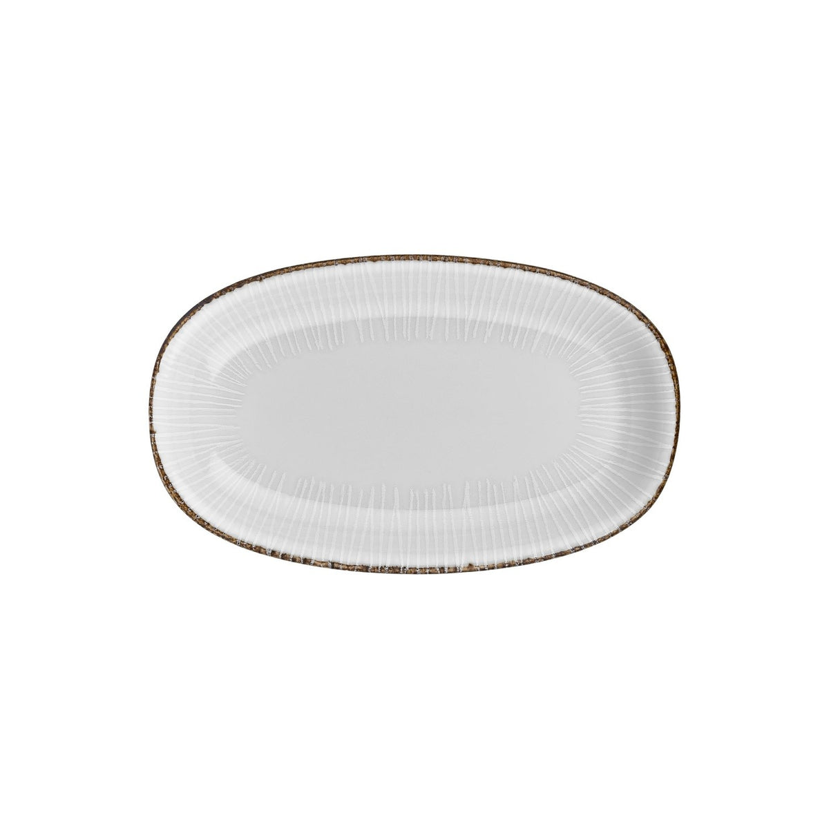 Grace 13.5" x 8" x h:1.5" Oval Brown Vitrified Platter (1 each)