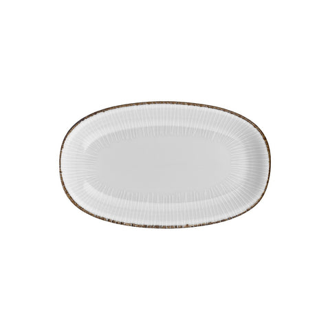Grace 13.5" x 8" x h:1.5" Oval Brown Vitrified Platter (1 each)