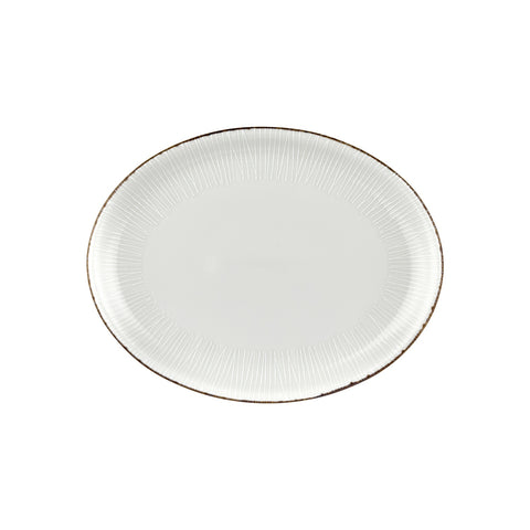Grace 14.25" x 11" x h:1.25" Oval Brown Vitrified Platter (1 each)
