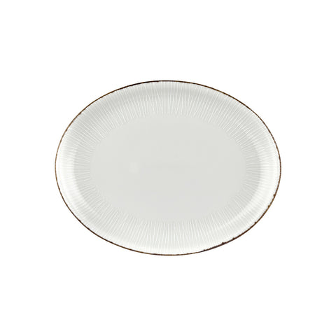 Grace 14.25" x 11" x h:1.25" Oval Brown Vitrified Platter (1 each)