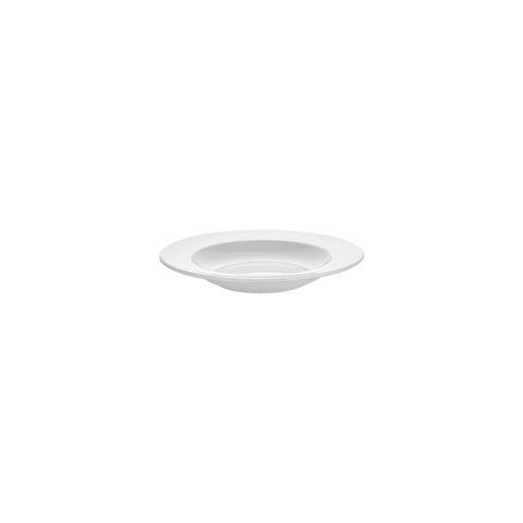 Gourmet dia.8.25" h:0" 6 oz. Round Warm White Vitrified Deep Plate (Set of 4)