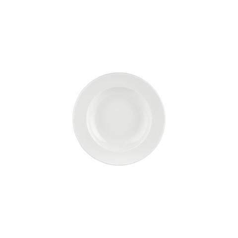 Gourmet dia.8.25" h:0" 6 oz. Round Warm White Vitrified Deep Plate (Set of 4)