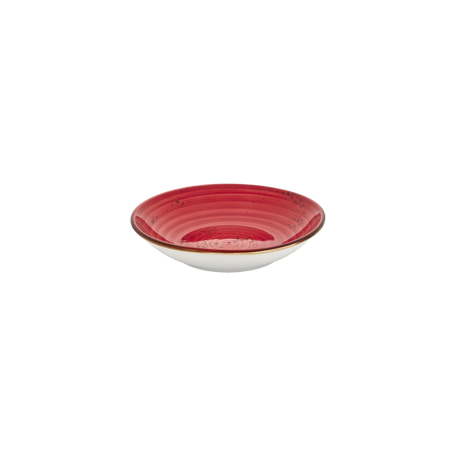 Ardent dia.9" h:1.75" 34 oz. Round Red Vitrified Deep Plate (Set of 6)