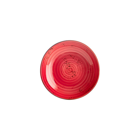 Ardent dia.9" h:1.75" 34 oz. Round Red Vitrified Deep Plate (Set of 6)
