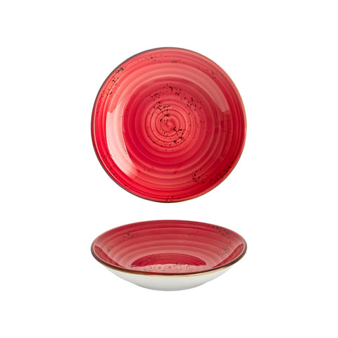 Ardent dia.9.75" h:2" 44 oz. Round Red Vitrified Deep Plate (Set of 6)