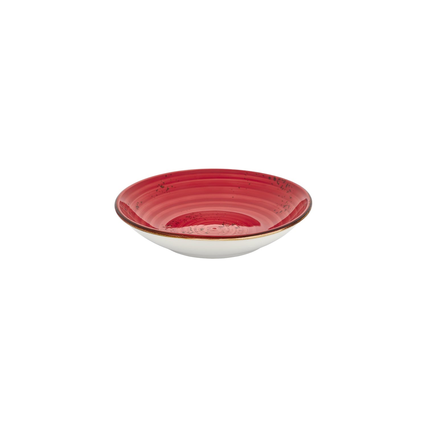 Ardent dia.9.75" h:2" 44 oz. Round Red Vitrified Deep Plate (Set of 6)
