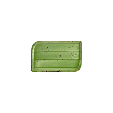 Breeze 9.5" x 6" Rectangular Green Vitrified Plate (Set of 4)