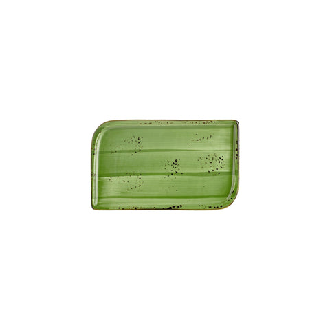 Breeze 9.5" x 6" Rectangular Green Vitrified Plate (Set of 4)