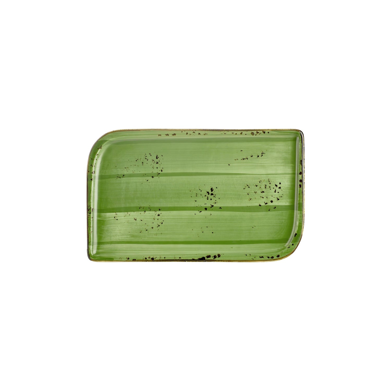 Breeze 11.75" x 7" x h:0" Rectangular Green Vitrified Platter (1 each)