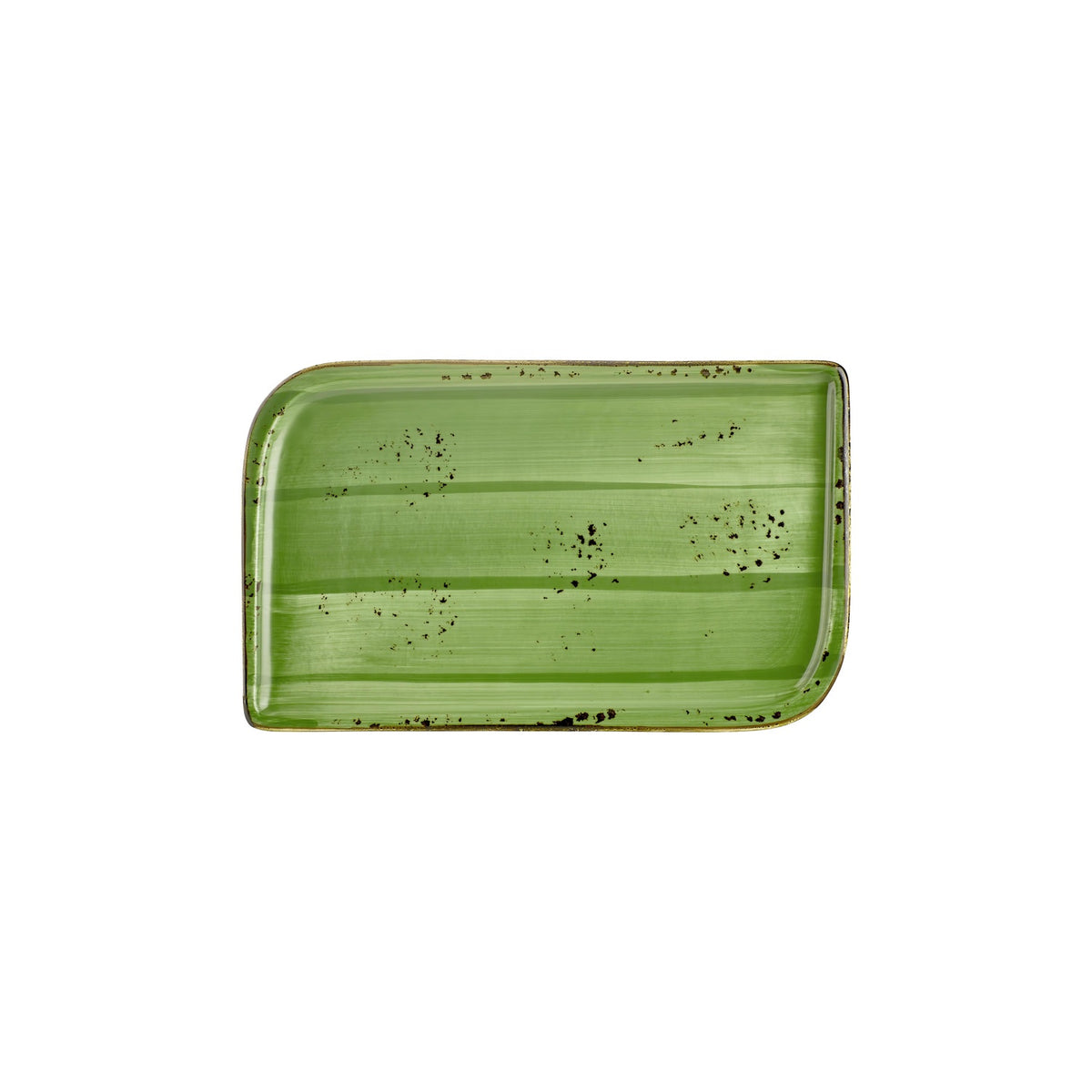 Breeze 11.75" x 7" x h:0" Rectangular Green Vitrified Platter (1 each)