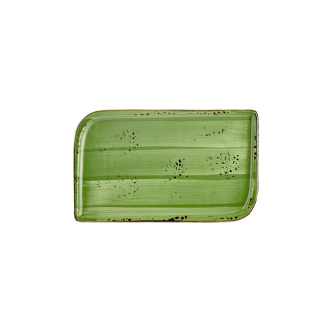 Breeze 11.75" x 7" x h:0" Rectangular Green Vitrified Platter (1 each)