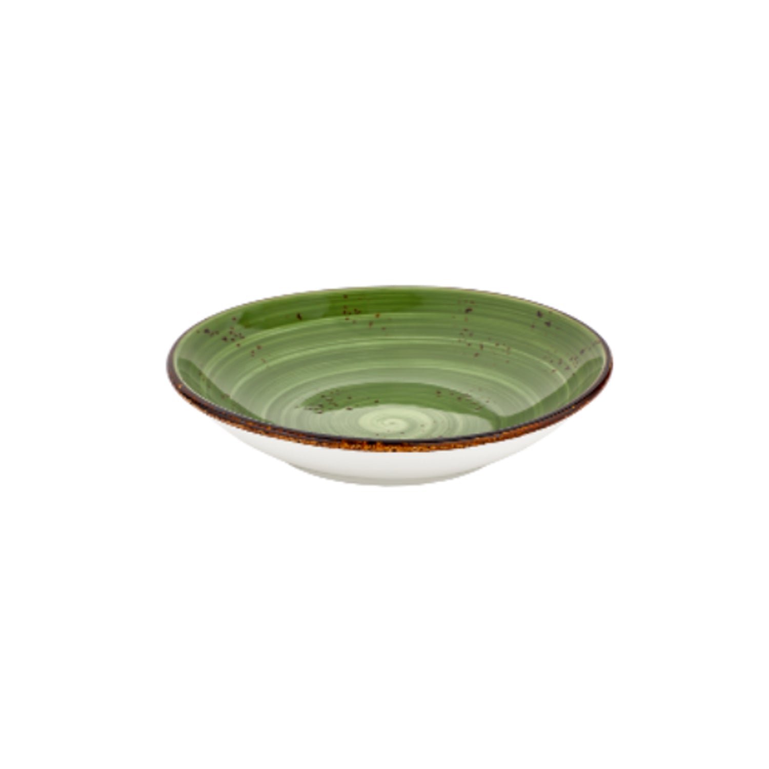 Breeze dia.9.75" h:2" 44 oz. Round Green Vitrified Deep Plate (Set of 6)