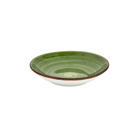 Breeze dia.9.75" h:2" 44 oz. Round Green Vitrified Deep Plate (Set of 6)