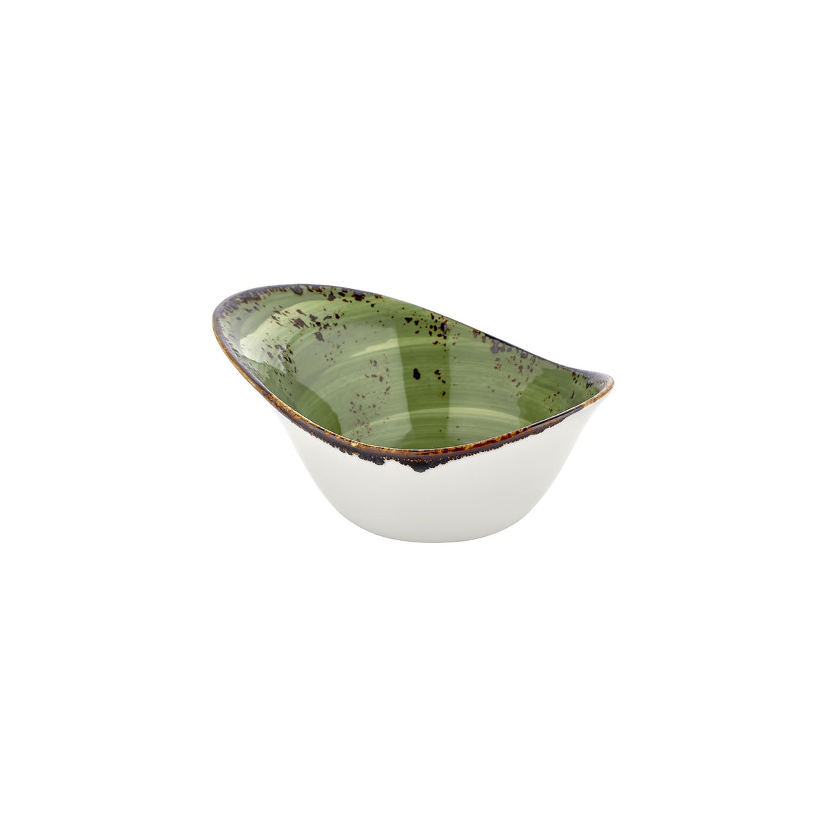 Breeze 10.25" x 7.5" x h:0" 42 oz. Organic Green Vitrified Bowl (1 each)