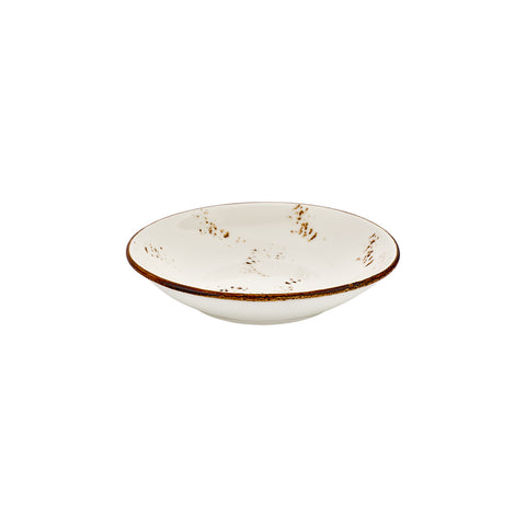 Harmony Elegance dia.11" h:0" 57 oz. Round Brown Vitrified Deep Plate (Set of 6)