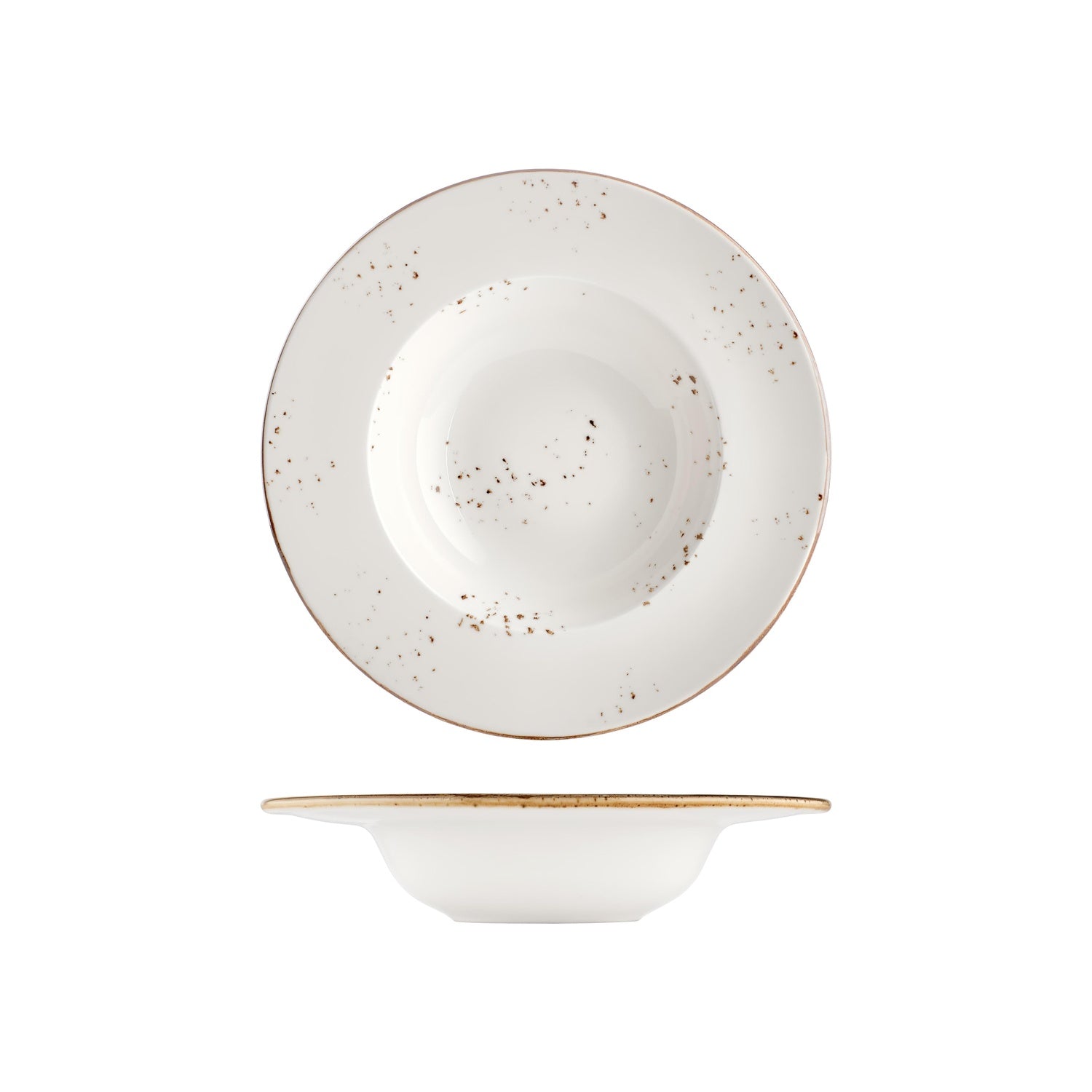 Harmony Elegance dia.11" h:2.25" 16 oz. Round Brown Vitrified Deep Plate (Set of 6)