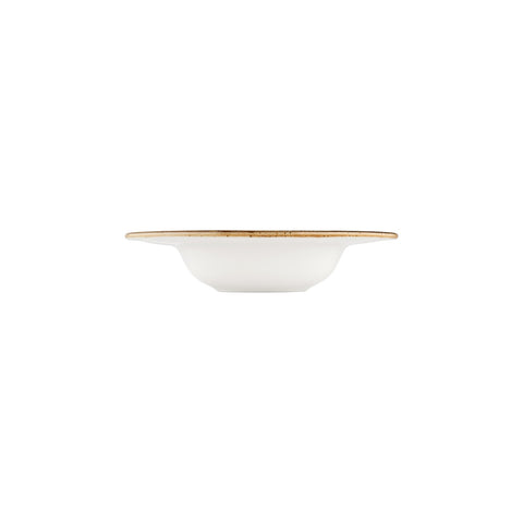 Harmony Elegance dia.11" h:2.25" 16 oz. Round Brown Vitrified Deep Plate (Set of 6)