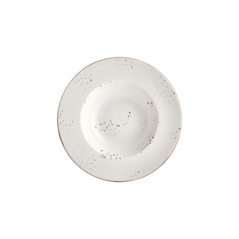 Harmony Elegance dia.11" h:2.25" 16 oz. Round Brown Vitrified Deep Plate (Set of 6)