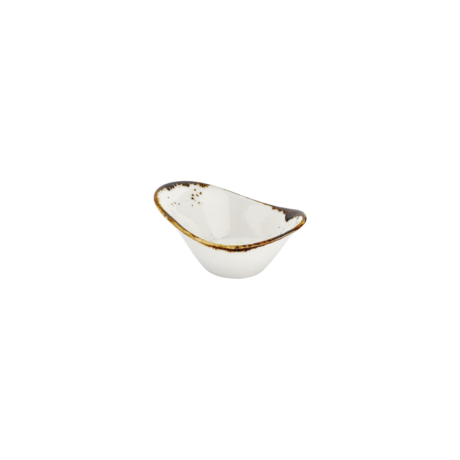 Harmony Elegance 4.25" x 3.25" x h:0" 2 oz. Organic Brown Vitrified Bowl (Set of 4)