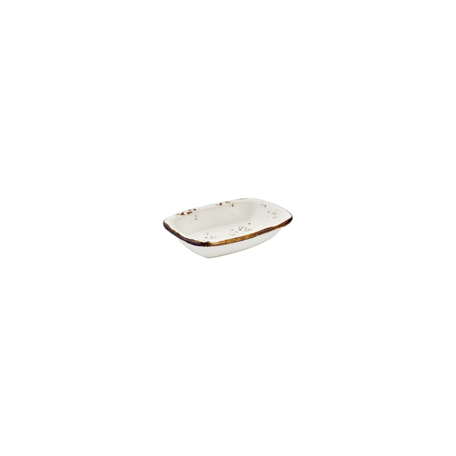 Harmony Elegance 4.75" x 3.25" x h:0" Rectangular Brown Vitrified Deep Plate (Set of 4)