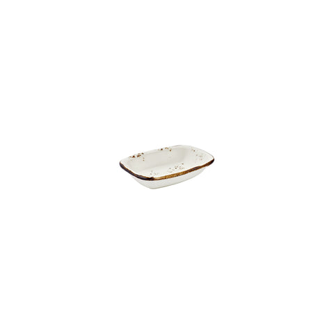 Harmony Elegance 4.75" x 3.25" x h:0" Rectangular Brown Vitrified Deep Plate (Set of 4)