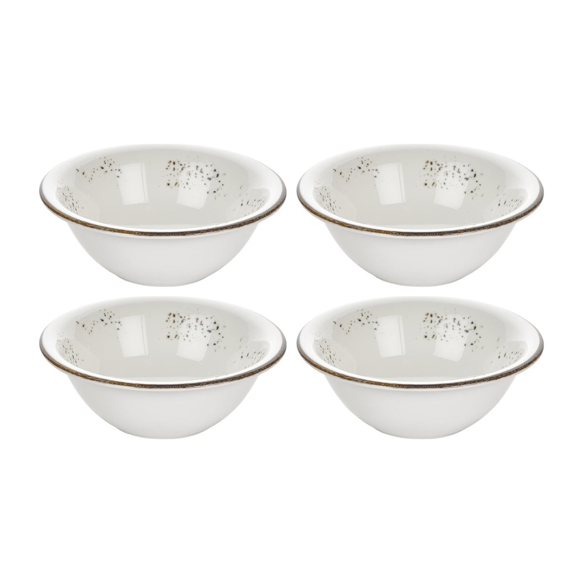 Harmony Elegance dia.6.25" h:2.25" 17 oz. Round Brown Vitrified Bowl (Set of 4)