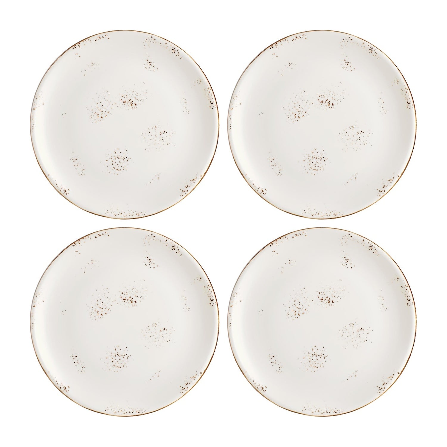 Harmony Elegance dia.7.5" Round Brown Vitrified Plate (Set of 4)