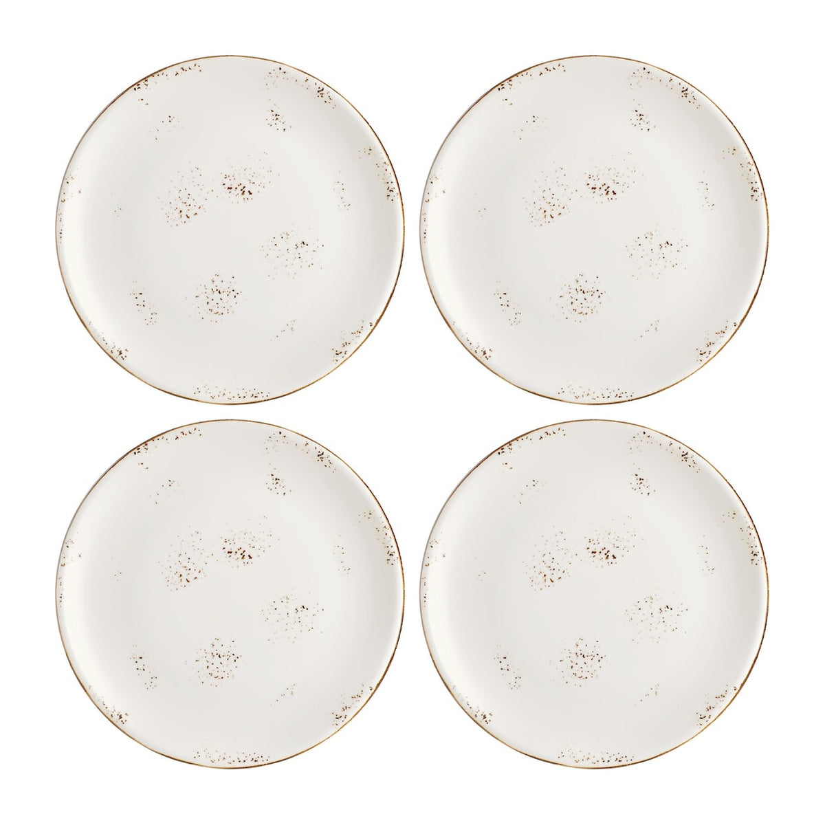 Harmony Elegance dia.7.5" Round Brown Vitrified Plate (Set of 4)
