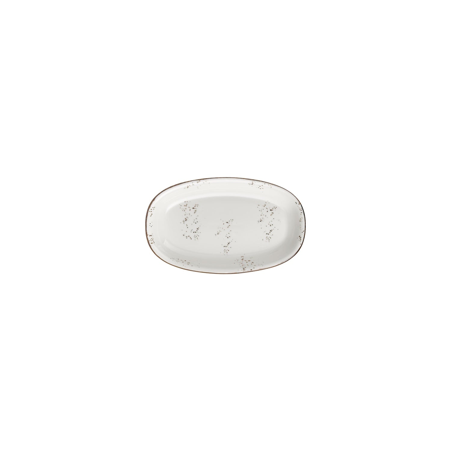 Harmony Elegance 7.5" x 4.25" x h:1" Oval Brown Vitrified Platter (1 each)