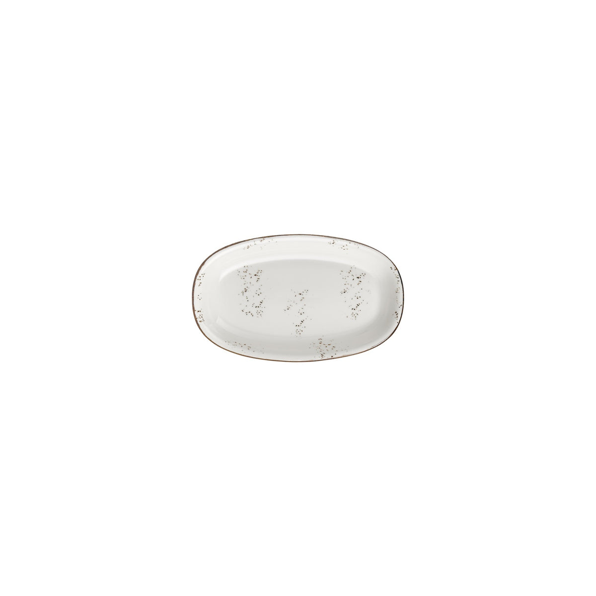 Harmony Elegance 7.5" x 4.25" x h:1" Oval Brown Vitrified Platter (1 each)