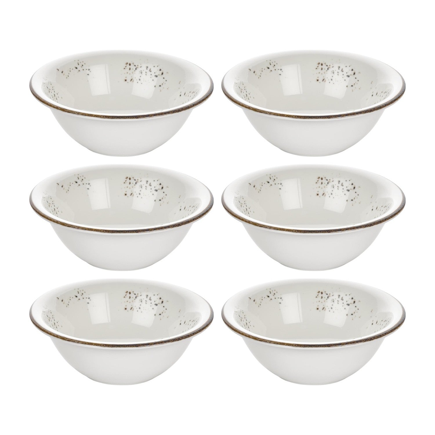 Harmony Elegance dia.7.75" h:2.75" 30 oz. Round Brown Vitrified Bowl (Set of 6)