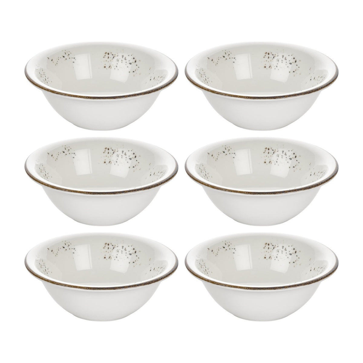 Harmony Elegance dia.7.75" h:2.75" 30 oz. Round Brown Vitrified Bowl (Set of 6)