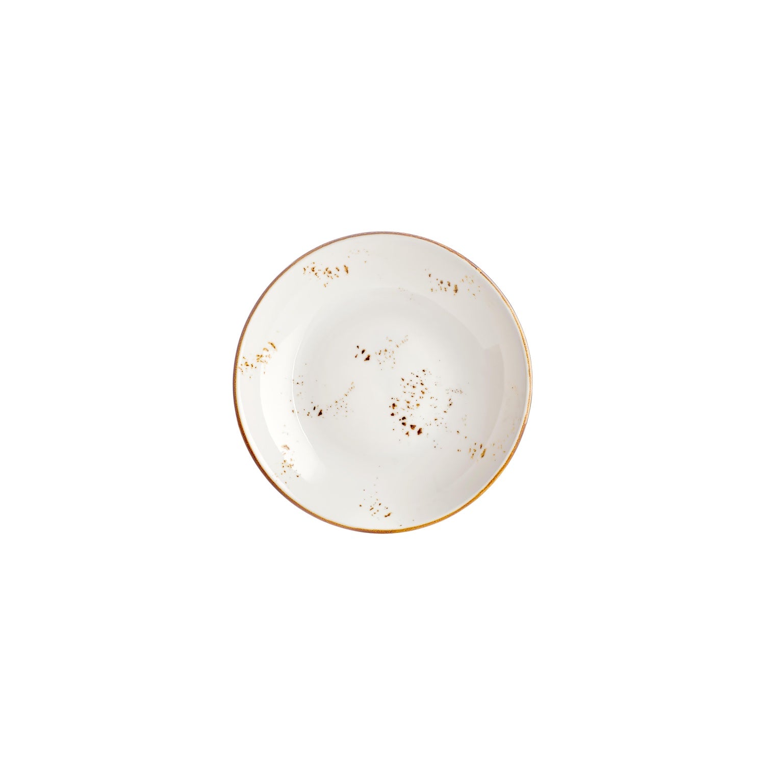 Harmony Elegance dia.8.25" h:0" 17 oz. Round Brown Vitrified Deep Plate (Set of 4)