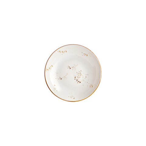 Harmony Elegance dia.8.25" h:0" 17 oz. Round Brown Vitrified Deep Plate (Set of 4)