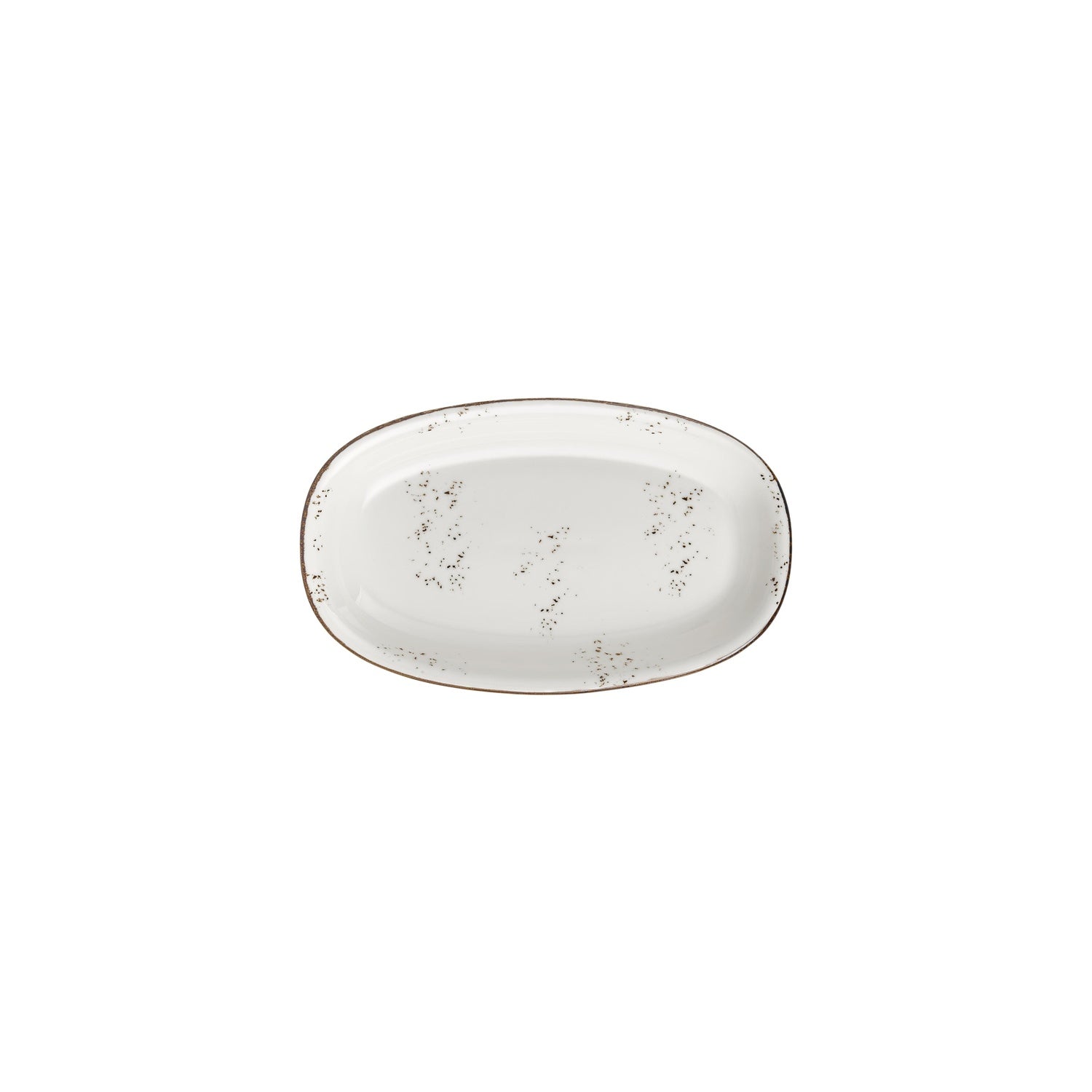 Harmony Elegance 9.5" x 5.75" x h:1" Oval Brown Vitrified Platter (1 each)