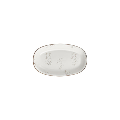 Harmony Elegance 9.5" x 5.75" x h:1" Oval Brown Vitrified Platter (1 each)