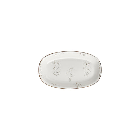 Harmony Elegance 9.5" x 5.75" x h:1" Oval Brown Vitrified Platter (1 each)