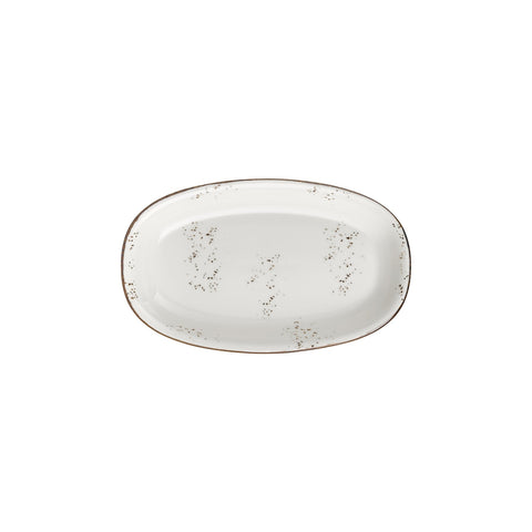 Harmony Elegance 11.5" x 7" x h:1.25" Oval Brown Vitrified Platter (1 each)