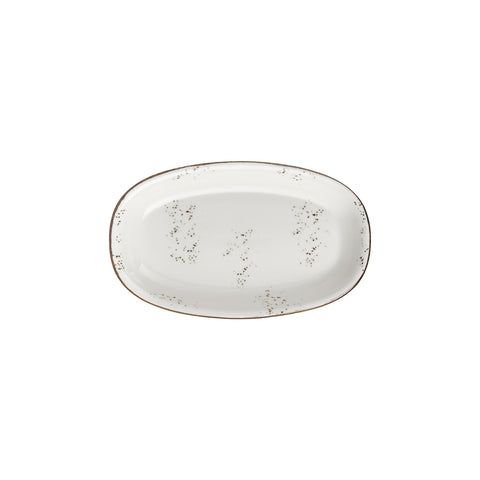 Harmony Elegance 11.5" x 7" x h:1.25" Oval Brown Vitrified Platter (1 each)