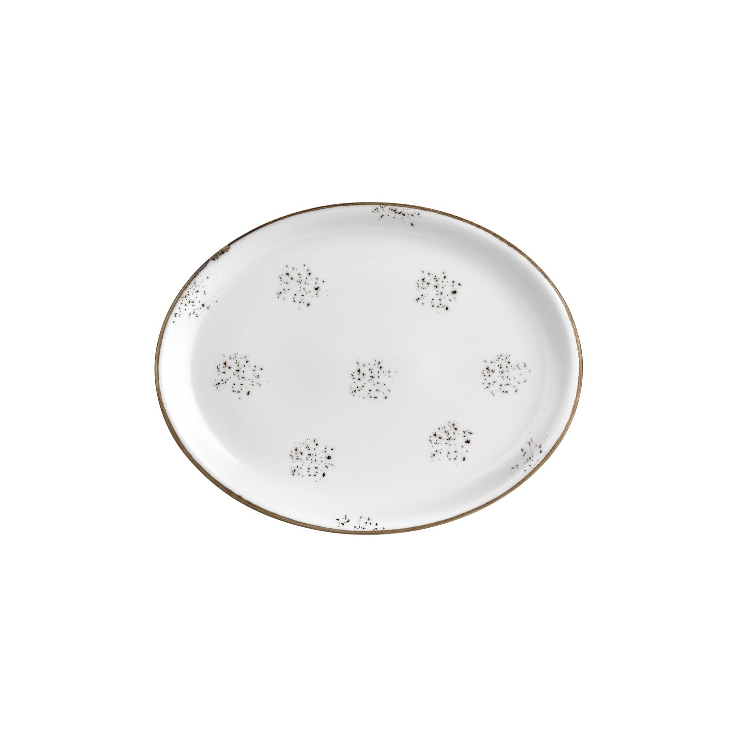 Elegance 12.25" x 9.5" x h:1" Oval Brown Vitrified Platter (1 each)