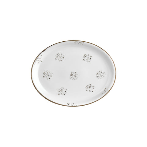 Elegance 12.25" x 9.5" x h:1" Oval Brown Vitrified Platter (1 each)