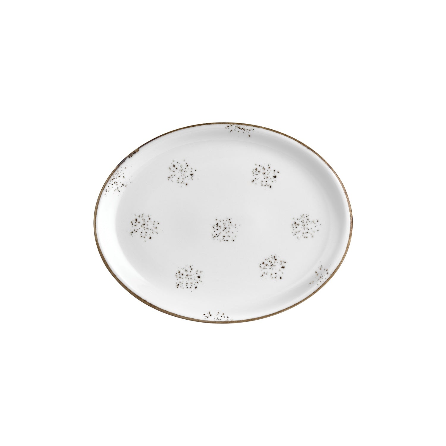 Elegance 12.25" x 9.5" x h:1" Oval Brown Vitrified Platter (1 each)